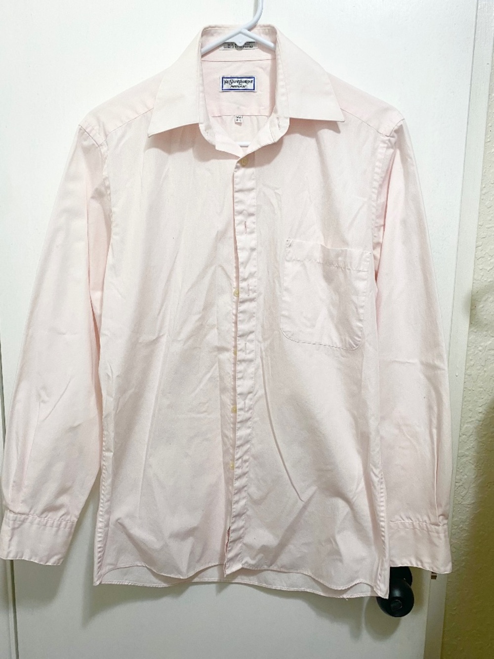 Yvea Saint Laurent Size 14 1/2 /32 Men’s Light Pink Long Sleeves